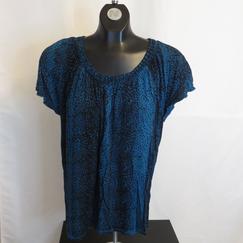 Jaclyn Smith Collection:  Black/Teal Blouse